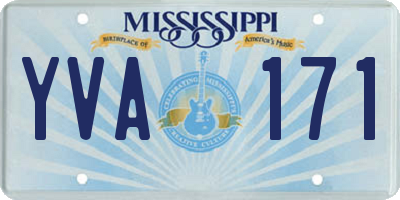 MS license plate YVA171