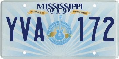 MS license plate YVA172