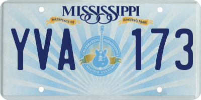 MS license plate YVA173