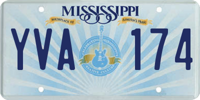 MS license plate YVA174