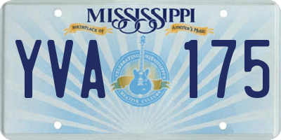 MS license plate YVA175