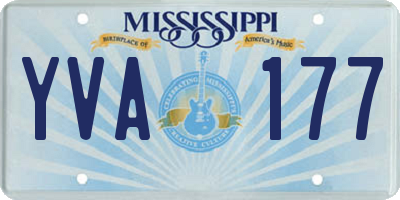 MS license plate YVA177