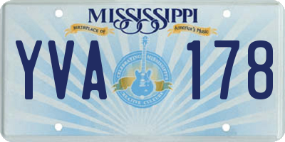 MS license plate YVA178