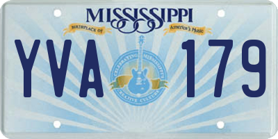 MS license plate YVA179