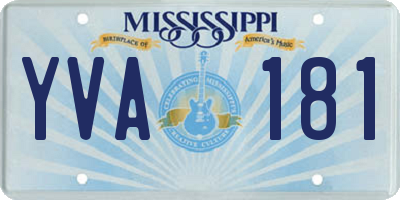 MS license plate YVA181