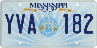 MS license plate YVA182