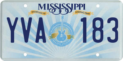 MS license plate YVA183