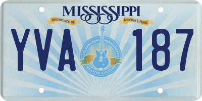 MS license plate YVA187