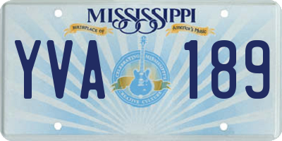 MS license plate YVA189