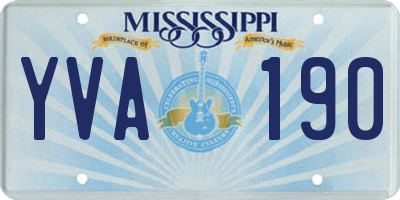 MS license plate YVA190