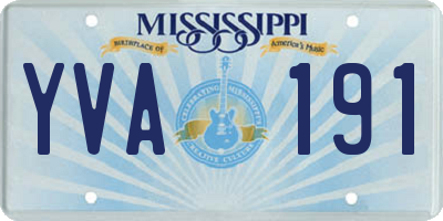 MS license plate YVA191