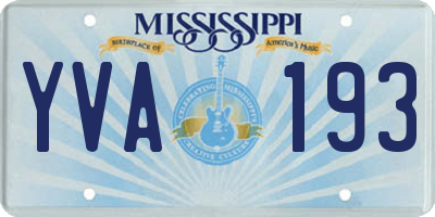 MS license plate YVA193