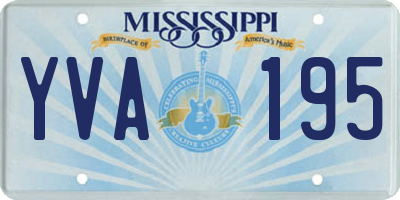 MS license plate YVA195