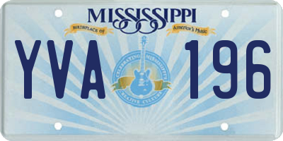 MS license plate YVA196