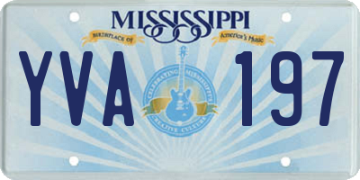 MS license plate YVA197