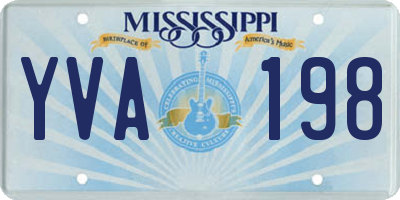 MS license plate YVA198