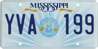 MS license plate YVA199