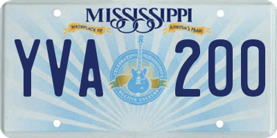MS license plate YVA200