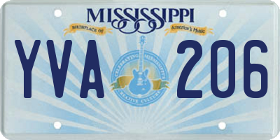 MS license plate YVA206