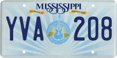 MS license plate YVA208