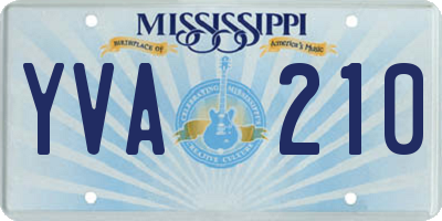 MS license plate YVA210