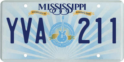 MS license plate YVA211