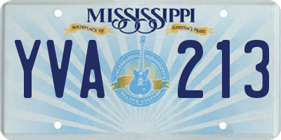 MS license plate YVA213