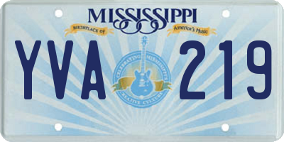 MS license plate YVA219