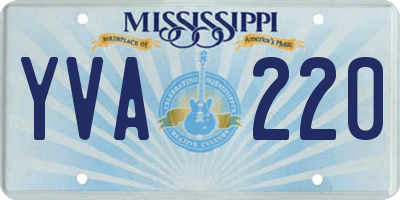 MS license plate YVA220