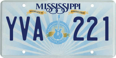MS license plate YVA221