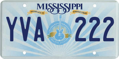 MS license plate YVA222