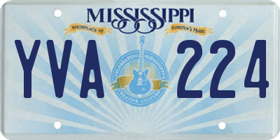 MS license plate YVA224