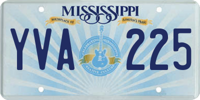 MS license plate YVA225