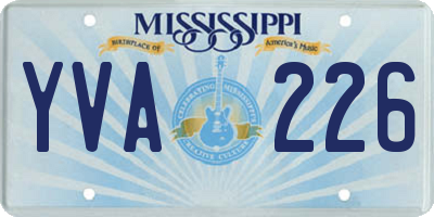 MS license plate YVA226