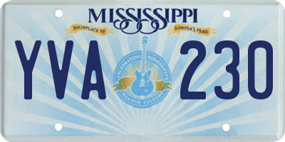 MS license plate YVA230