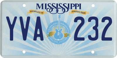 MS license plate YVA232
