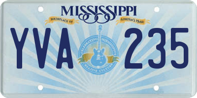 MS license plate YVA235