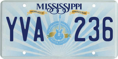 MS license plate YVA236