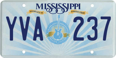 MS license plate YVA237