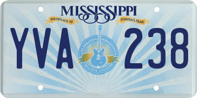 MS license plate YVA238