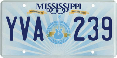 MS license plate YVA239