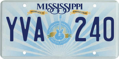 MS license plate YVA240