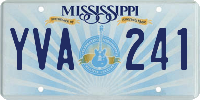 MS license plate YVA241