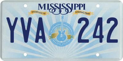 MS license plate YVA242