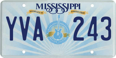 MS license plate YVA243