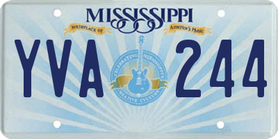 MS license plate YVA244