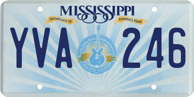MS license plate YVA246