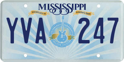 MS license plate YVA247