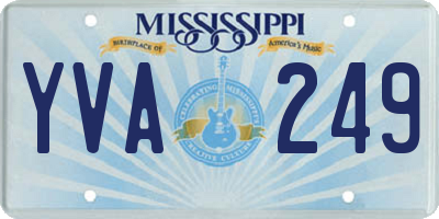 MS license plate YVA249