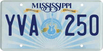 MS license plate YVA250